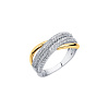 Серебряное кольцо биколор с фианитами Miestilo