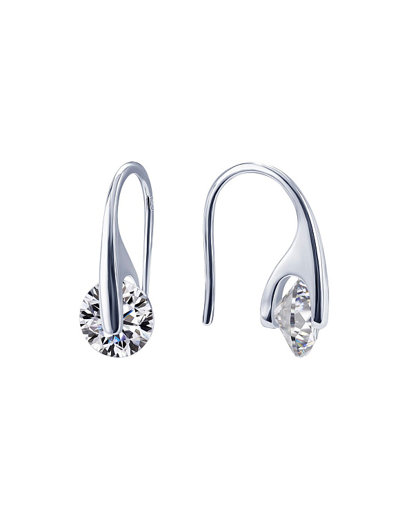 Серьги серебро 925 серебряные капли продевки Miestilo  2