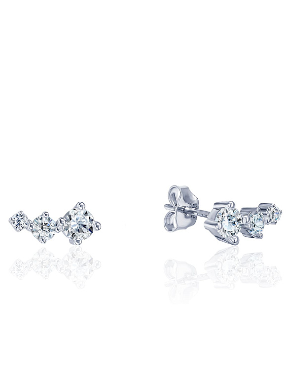 Серебряные пусеты с фианитами MIESTILO  Miestilo  2