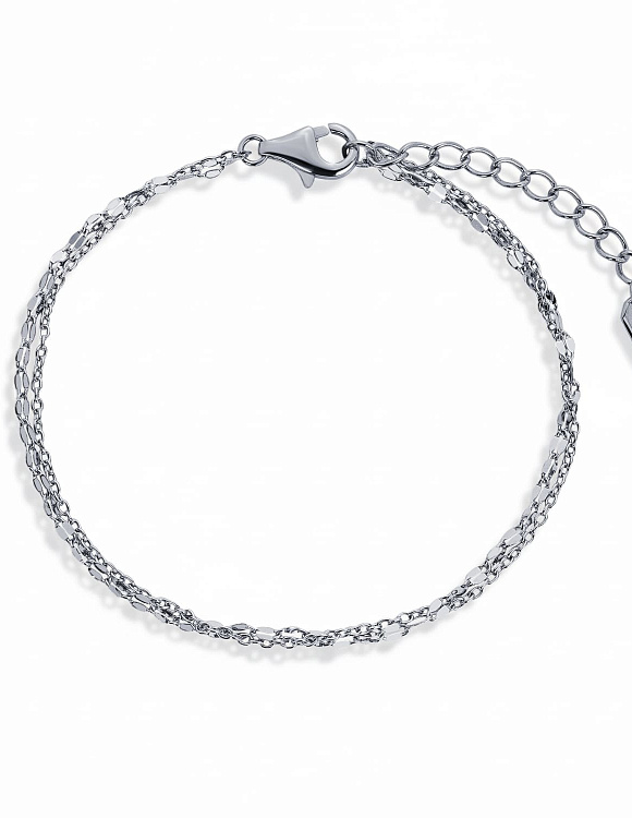 Серебряный двойной браслет Miestilo  2