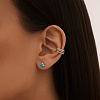 Серебряные пусеты с голубыми фианитами  Miestilo