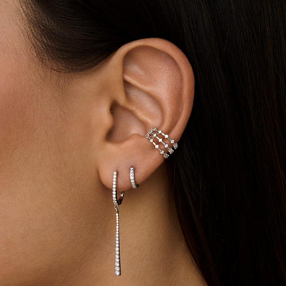 Серьги серебро 925 длинные серебряные с подвеской палочки Miestilo