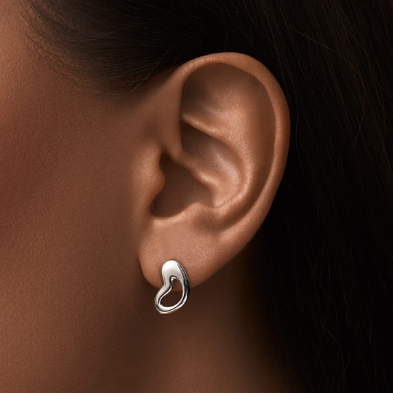 Серебряные серьги в виде сердец Miestilo
