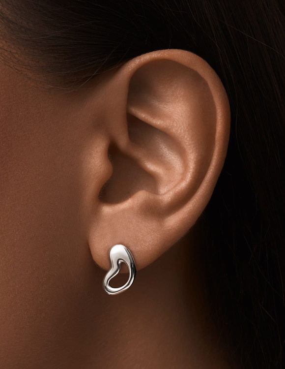 Серебряные серьги в виде сердец Miestilo