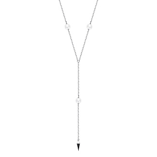 Серебряное колье галстук с натуральным жемчугом Miestilo