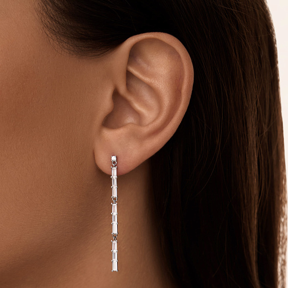 Серьги серебро 925 серебряные гвоздики висячие длинные Miestilo