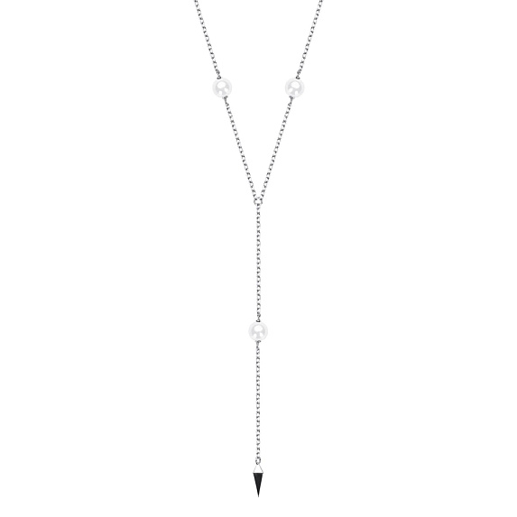 Серебряное колье галстук с натуральным жемчугом Miestilo