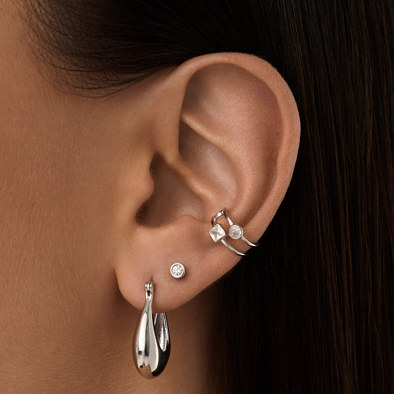 Серьги серебро 925 серебряные гвоздики женские с камнем Miestilo