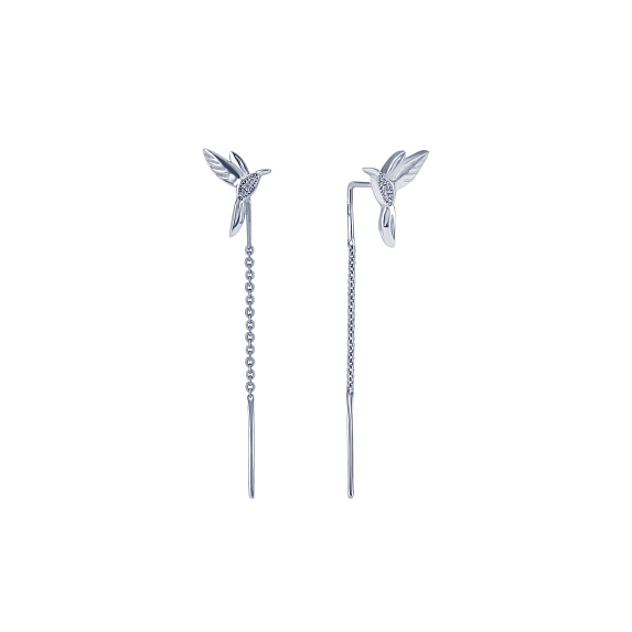 Серьги серебро 925 протяжки длинные Miestilo