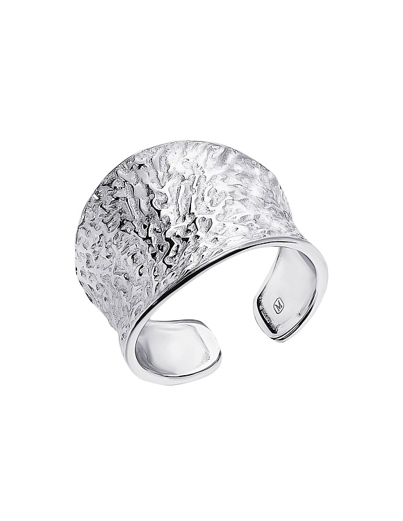Серебряное кольцо мятое h 15,5мм Miestilo  2