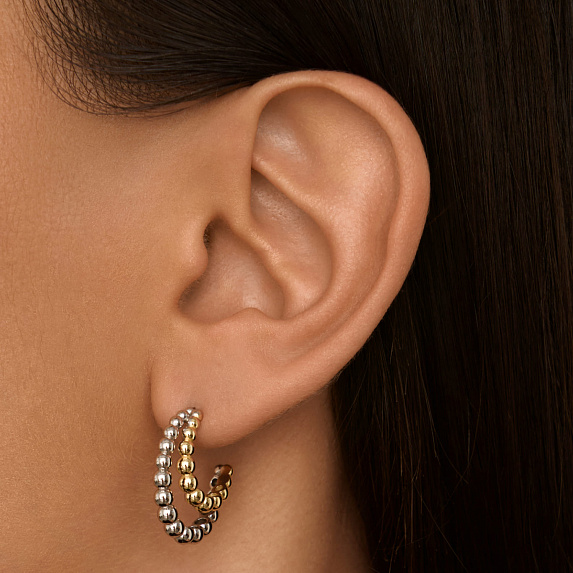 Серьги серебро 925 серебряные кольца биколор Miestilo