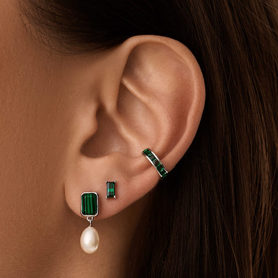 Серьга кафф серебро 925 моносерьга серебряная одиночная Miestilo