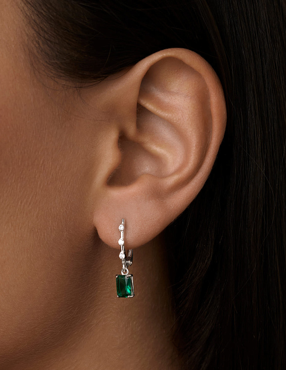 Серьги серебро 925 с камнями длинные Miestilo