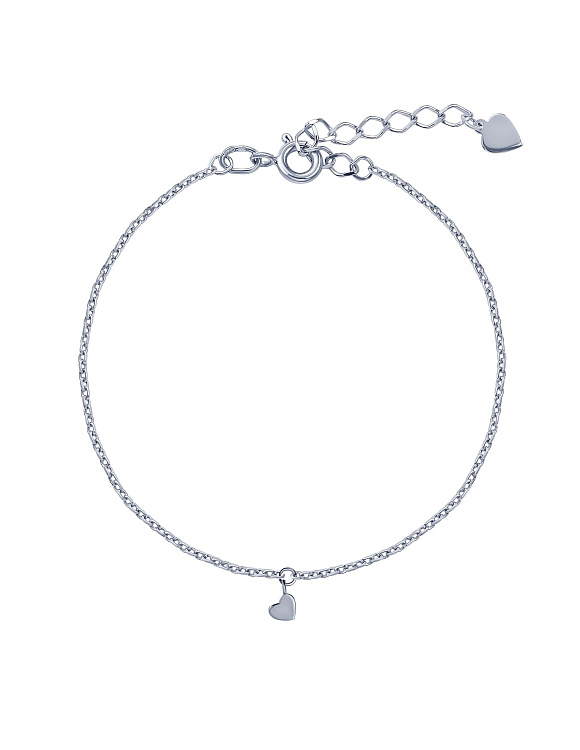 Браслет серебро 925 серебряный сердце на руку Miestilo  2