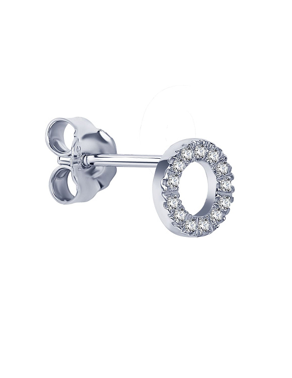 Моносерьга серебро 925 гвоздик c буквой O Miestilo 2