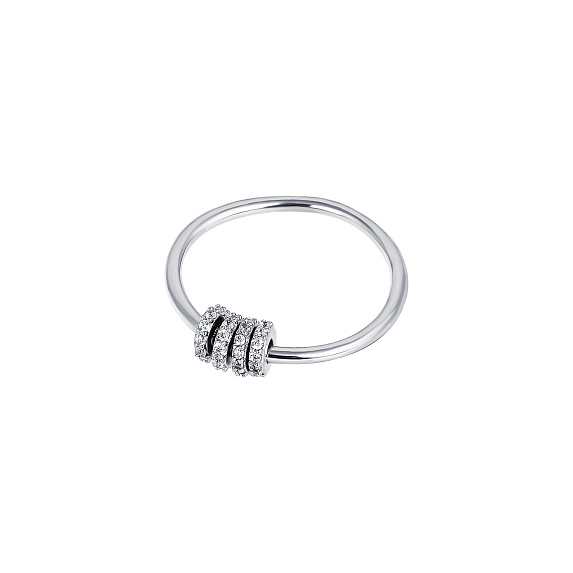 Серебряное кольцо с крутящимеся кольцами Miestilo