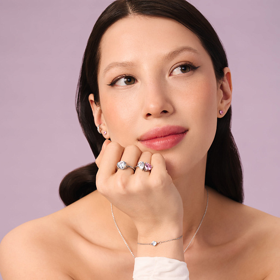 Серебряное кольцо-солитер с круглым фианитом MIESTILO Miestilo