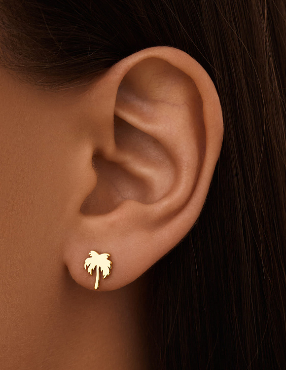 Пусеты в виде миниатюрных пальм Miestilo