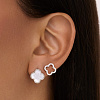 Серьги серебро 925 серебряные гвоздики клевер Miestilo