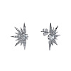 Серебряные серьги гвоздики с фианитами Miestilo