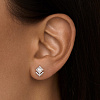 Серьги серебро 925 серебряные гвоздики с камнями квадратные Miestilo