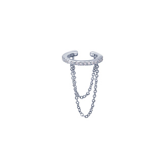 Каффы серебро 925 серьги серебряные висячие моносерьга Miestilo