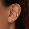 Серьги серебро 925 гвоздики сердечки позолоченные Miestilo