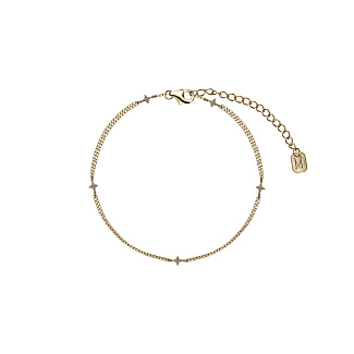 Позолоченный браслет на ногу со звездочками Miestilo