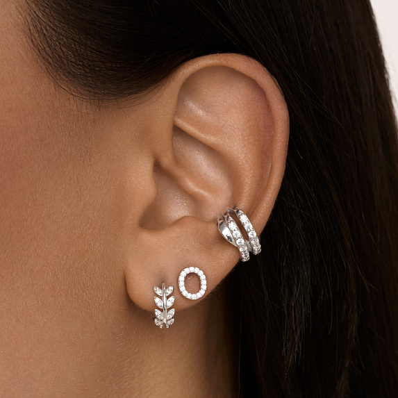 Моносерьга серебро 925 гвоздик c буквой O Miestilo