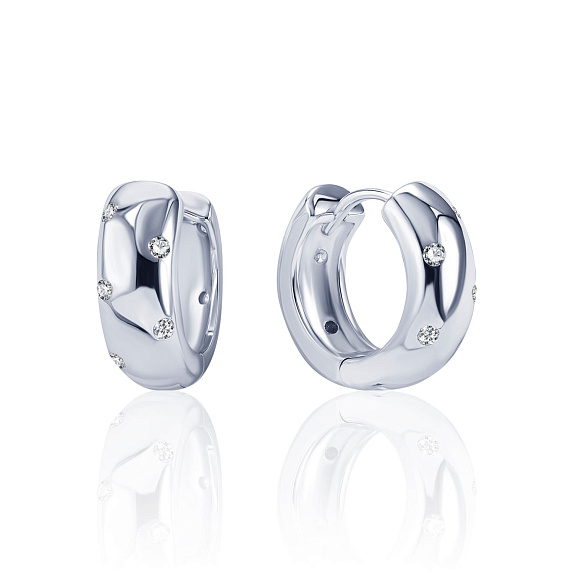 Серьги кольца серебро 925 серебряные круглые конго MIESTILO Miestilo