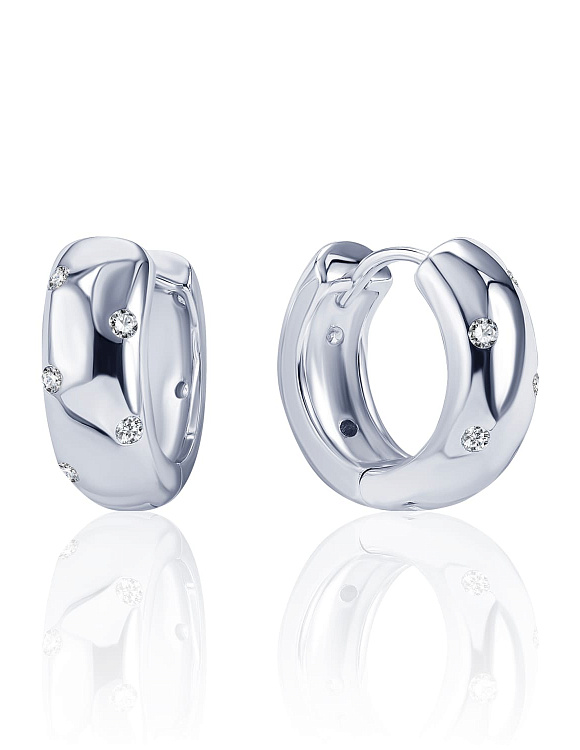 Серьги кольца серебро 925 серебряные круглые конго MIESTILO Miestilo  2