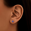 Серебряные пусеты с фиолетовыми фианитами  Miestilo