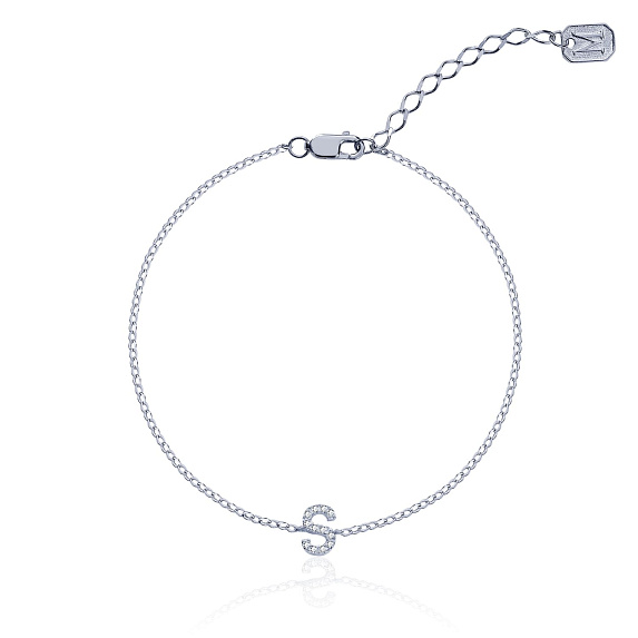 Серебряный браслет с буквой S MIESTILO Miestilo