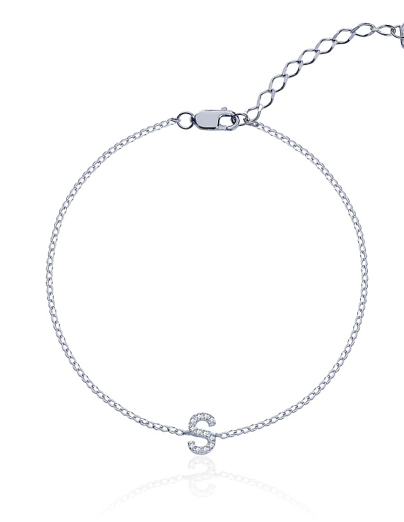 Серебряный браслет с буквой S MIESTILO Miestilo  2