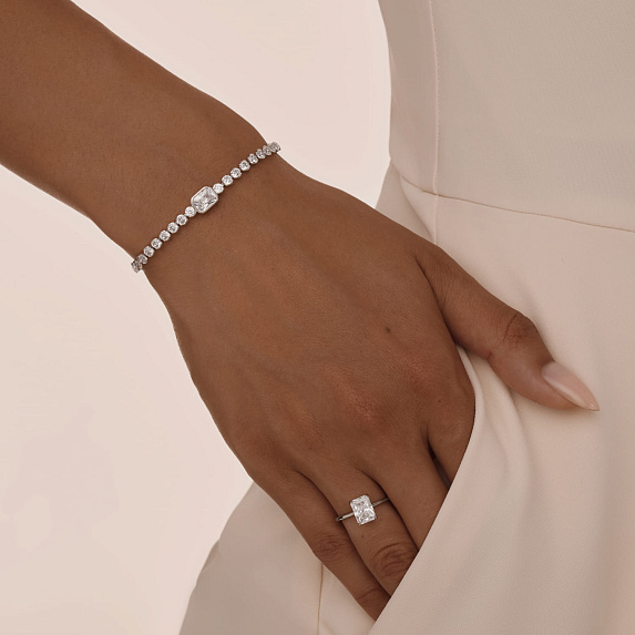 Серебряный браслет с фианитами Miestilo