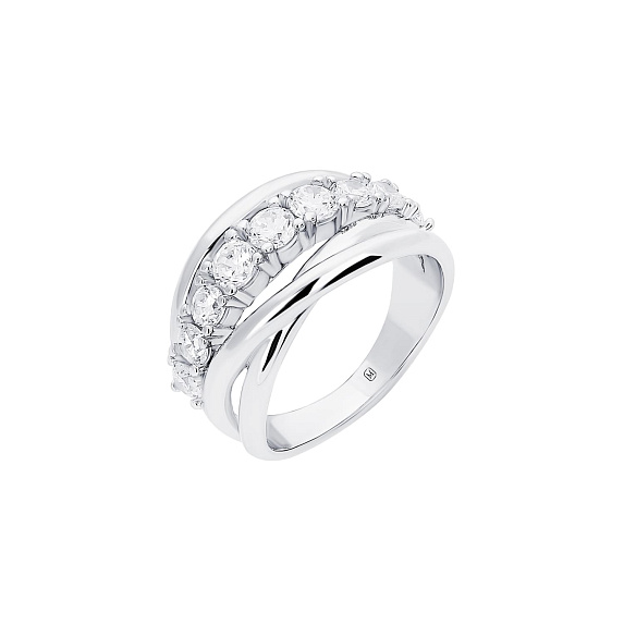 Серебряное кольцо с фианитами Miestilo
