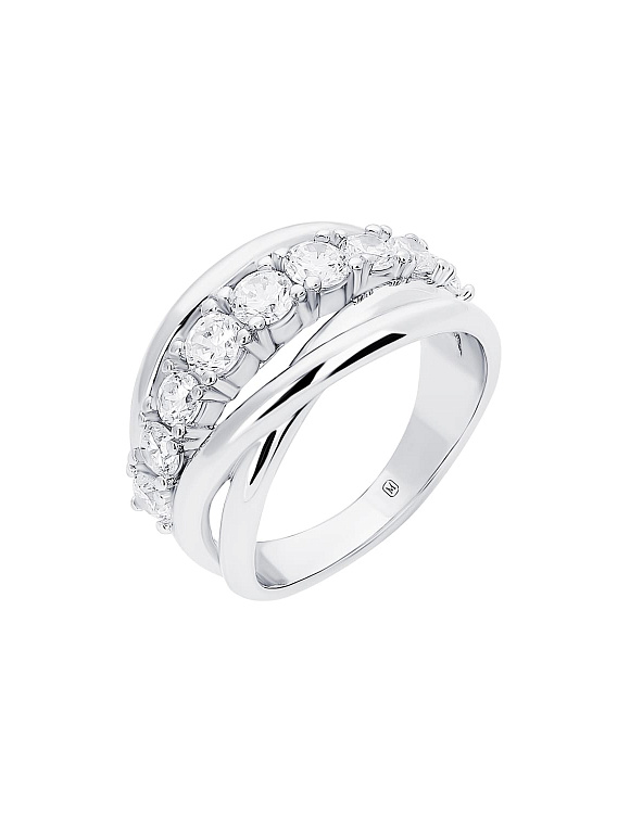 Серебряное кольцо с фианитами Miestilo  2