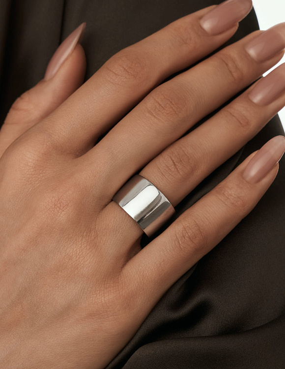 Серебряное кольцо глянец h 14мм Miestilo