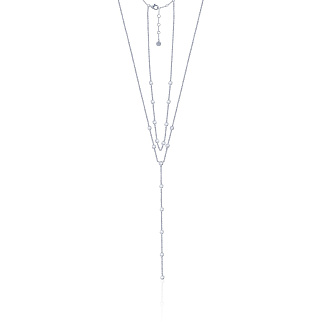 Длинное колье-галстук из серебра с фианитами MIESTILO  Miestilo