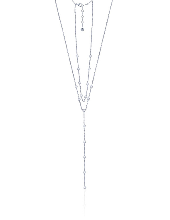 Длинное колье-галстук из серебра с фианитами MIESTILO  Miestilo  2