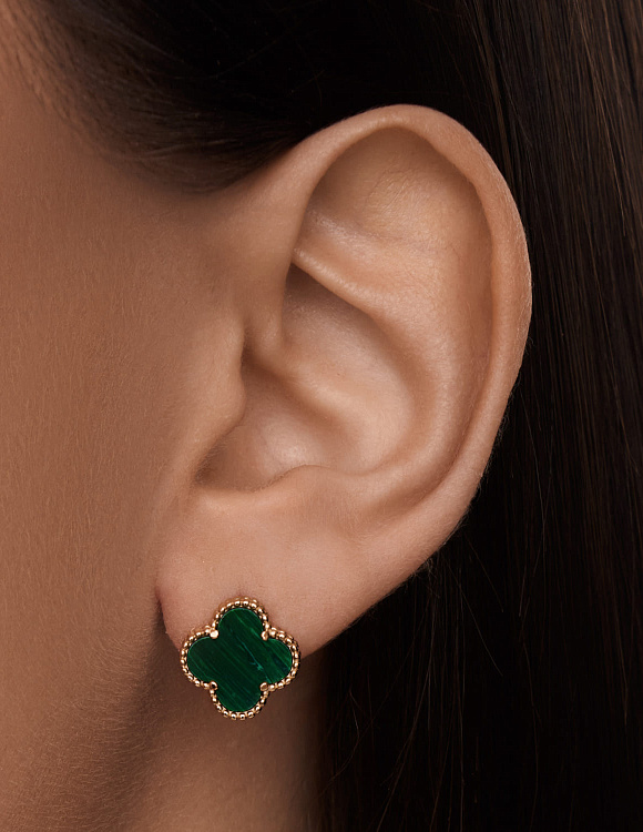 Серьги серебро 925 серебряные van cleef клевер Miestilo