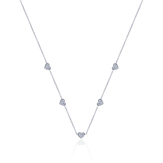 Серебряный чокер с фианитами в форме сердца MIESTILO  Miestilo