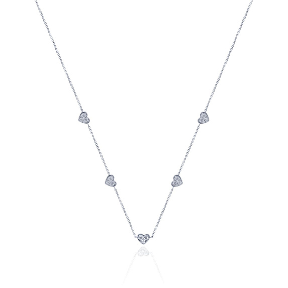 Серебряный чокер с фианитами в форме сердца MIESTILO  Miestilo