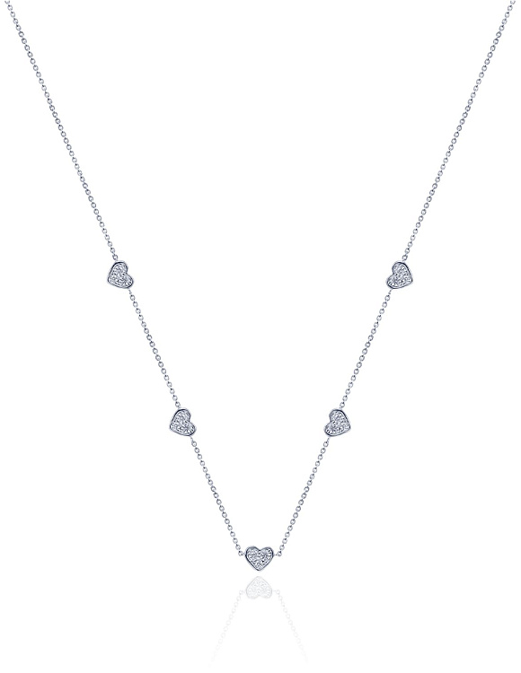 Серебряный чокер с фианитами в форме сердца MIESTILO  Miestilo  2