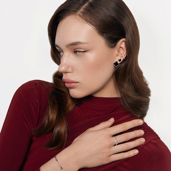 Серьги серебро 925 серебряные гвоздики сердечки Miestilo