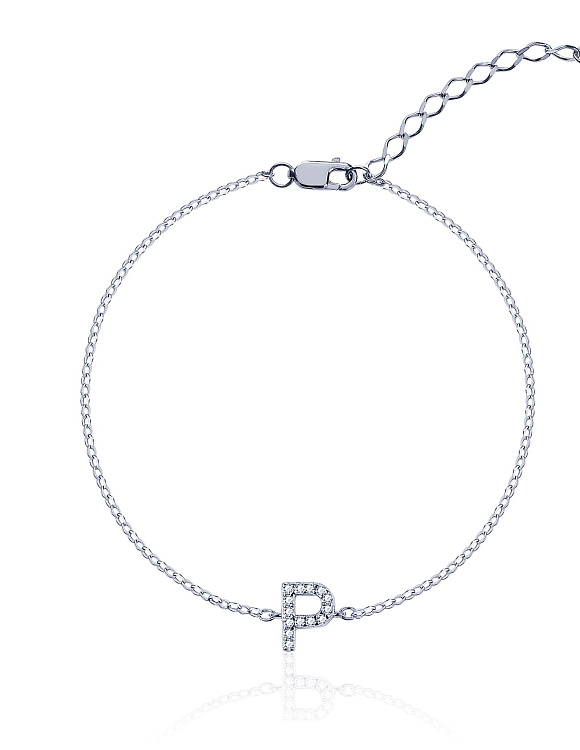 Серебряный браслет с буквой Р MIESTILO Miestilo  2