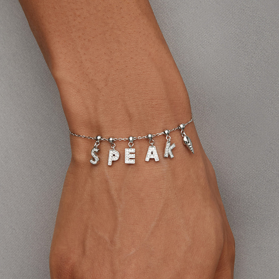 Серебряный шарм с фианитами буква K Miestilo