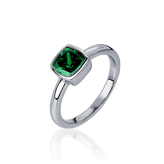 Серебряное кольцо с фианитом в глухой закрепке MIESTILO Miestilo