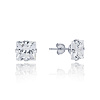 Серьги пусеты 8*8  Белыми фианитами Miestilo