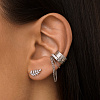 Серьги серебро 925 серебряные гвоздики женские листья Miestilo